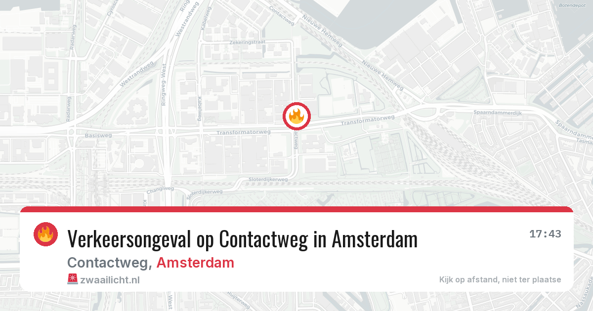 Verkeersongeval op Contactweg in Amsterdam — 3 mrt 2026