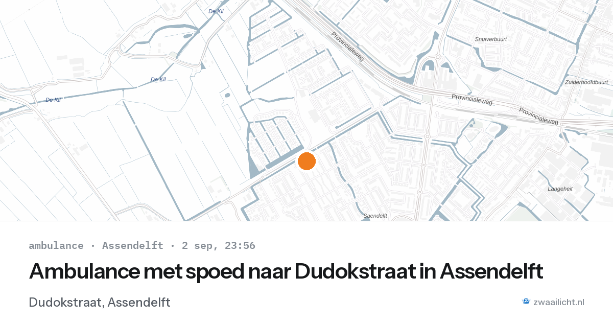 Ambulance met spoed naar Dudokstraat in Assendelft — 2 sep 2026