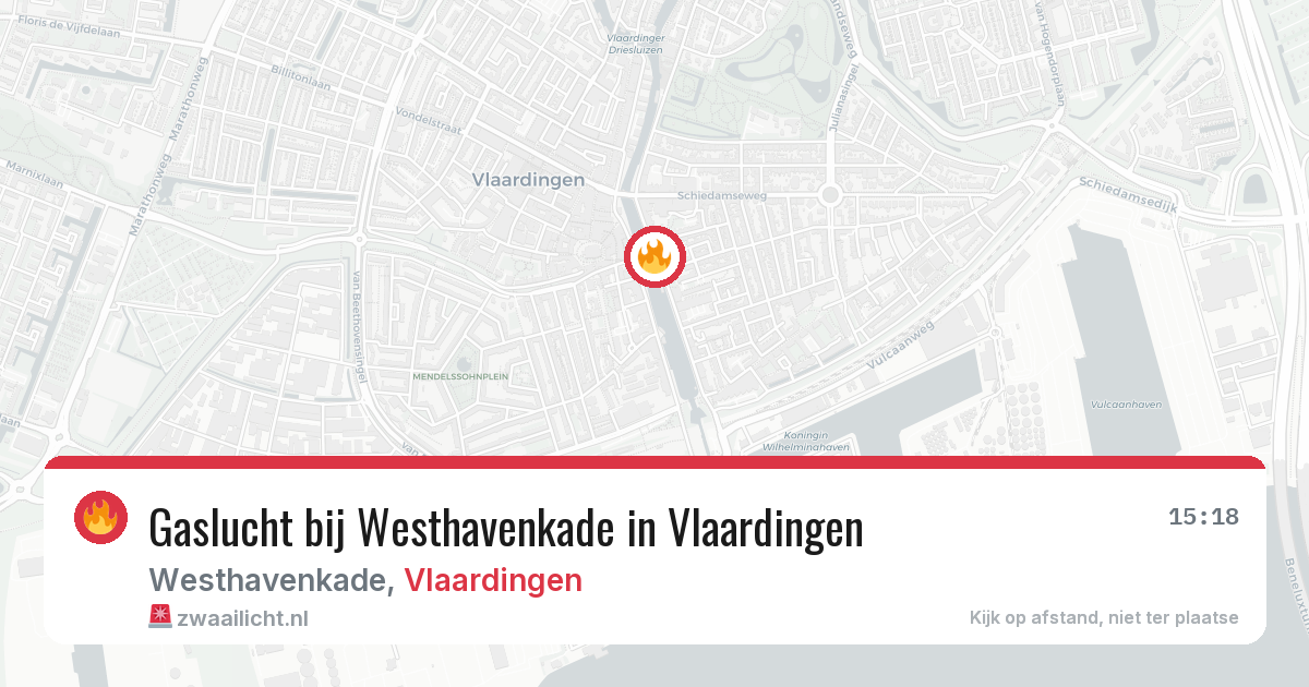Gaslucht bij Westhavenkade in Vlaardingen — 30 mrt 2026