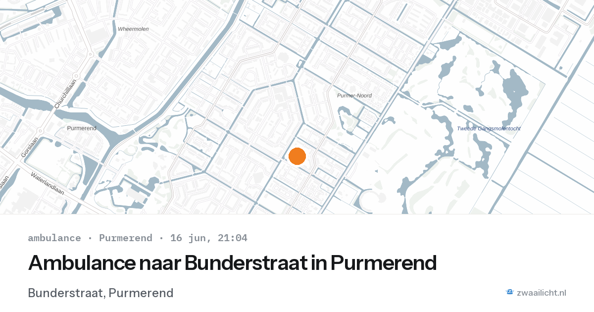 Ambulance naar Bunderstraat in Purmerend — 16 jun 2026