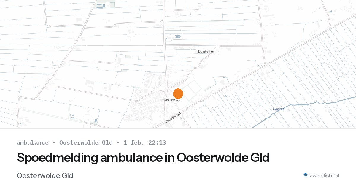 Spoedmelding ambulance in Oosterwolde Gld — 1 feb 2026