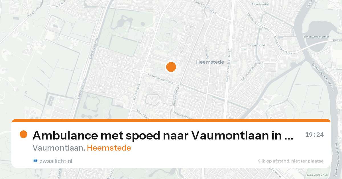 Ambulance met spoed naar Vaumontlaan in Heemstede — 19 mei 2026