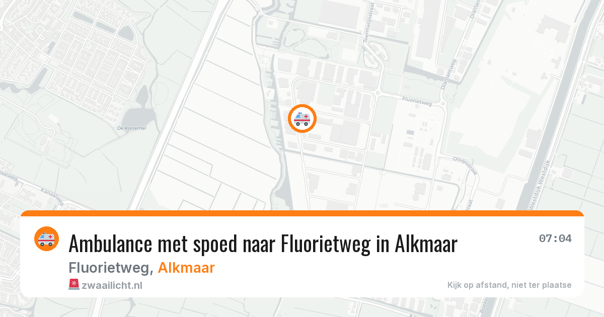 Ambulance met spoed naar Fluorietweg in Alkmaar — 5 aug 2026