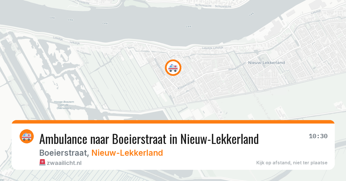 Ambulance naar Boeierstraat in Nieuw-Lekkerland — 4 aug 2026