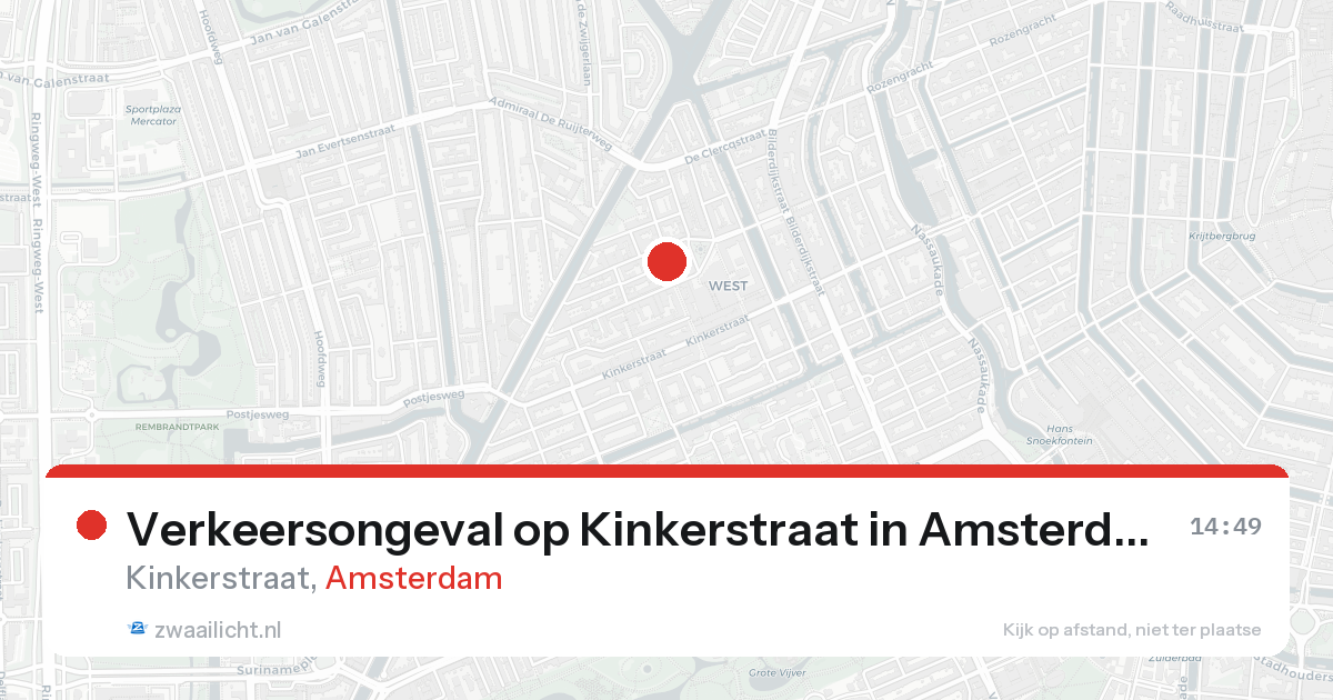 Verkeersongeval op Kinkerstraat in Amsterdam — 24 mrt 2026
