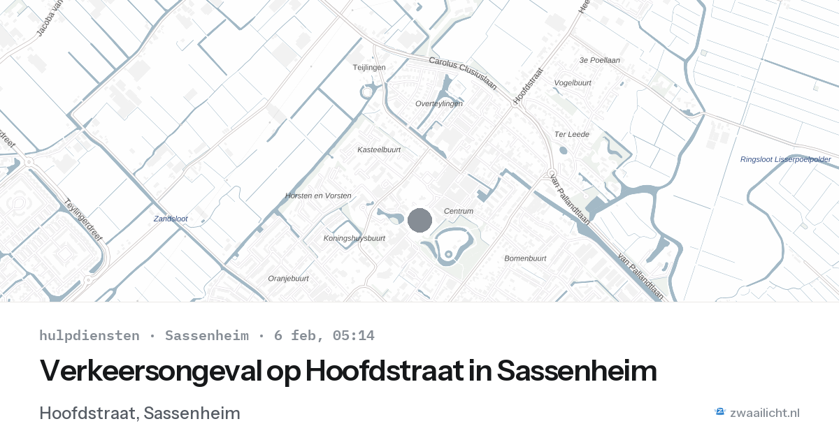 Verkeersongeval op Hoofdstraat in Sassenheim — 6 feb 2026