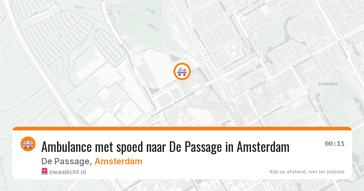 Ambulance met spoed naar De Passage in Amsterdam — 18 jul 2026