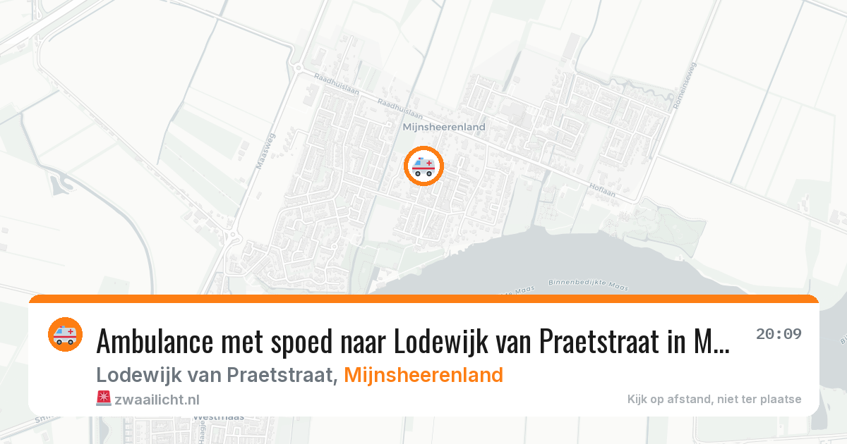 Ambulance met spoed naar Lodewijk van Praetstraat in Mijnsheerenland — 10 aug 2026