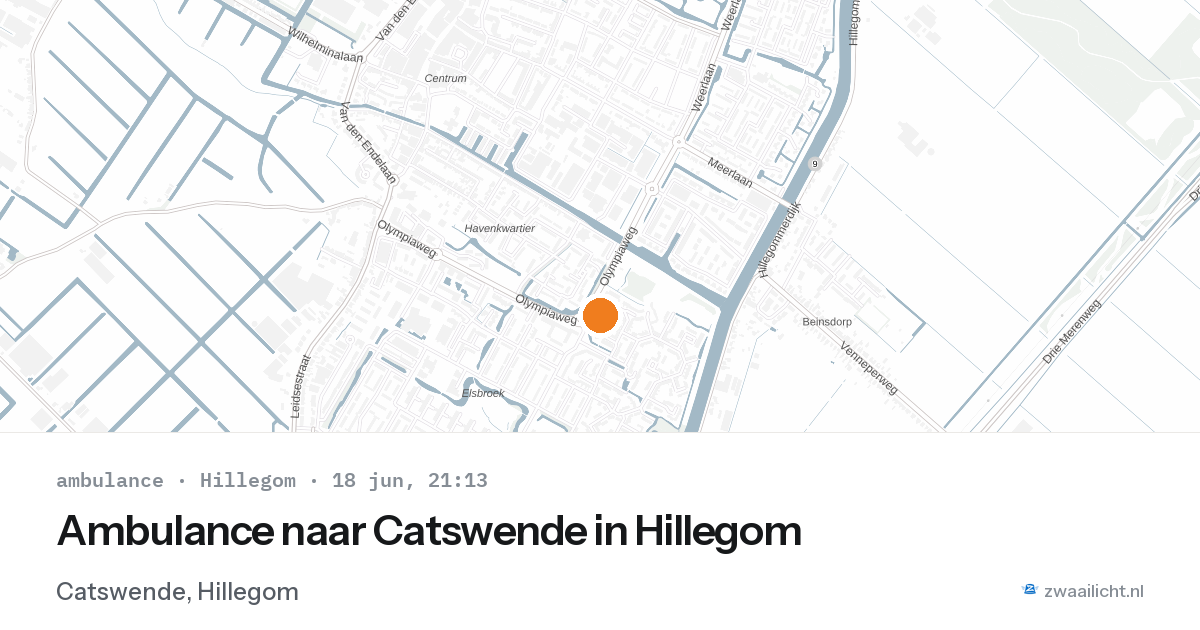 Ambulance naar Catswende in Hillegom — 18 jun 2026