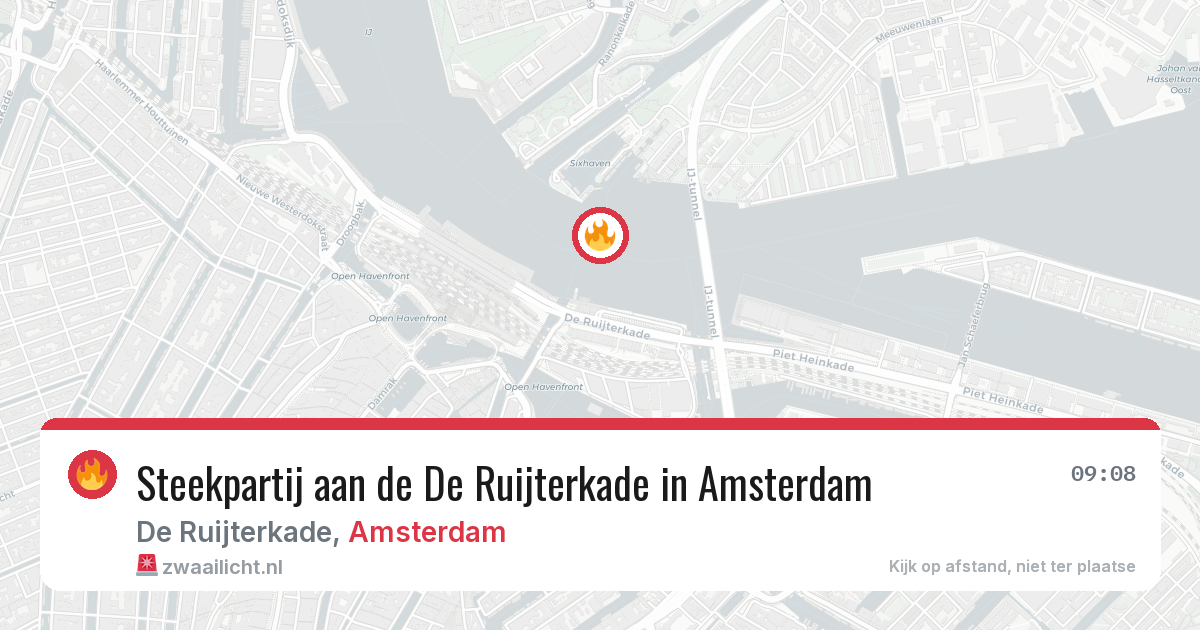 Steekpartij aan de De Ruijterkade in Amsterdam — 9 mrt 2026