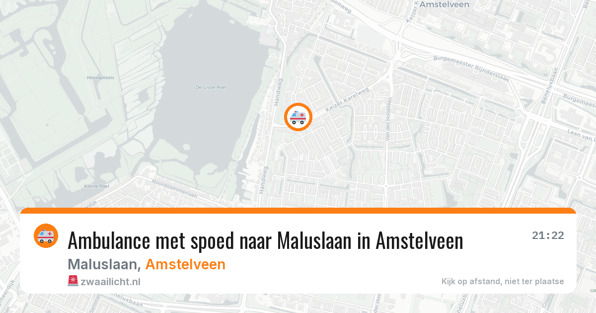 Ambulance met spoed naar Maluslaan in Amstelveen — 1 aug 2026