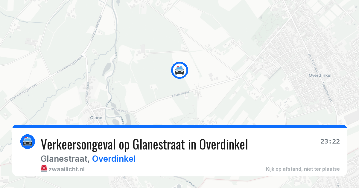 Verkeersongeval op Glanestraat in Overdinkel — 9 aug 2026