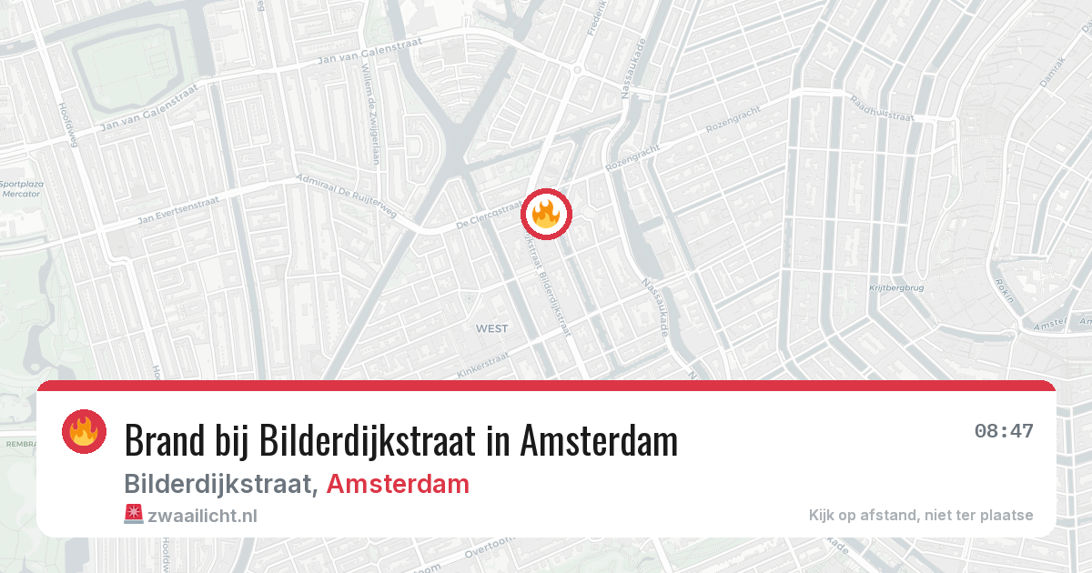 Brand bij Bilderdijkstraat in Amsterdam — 14 mei 2026