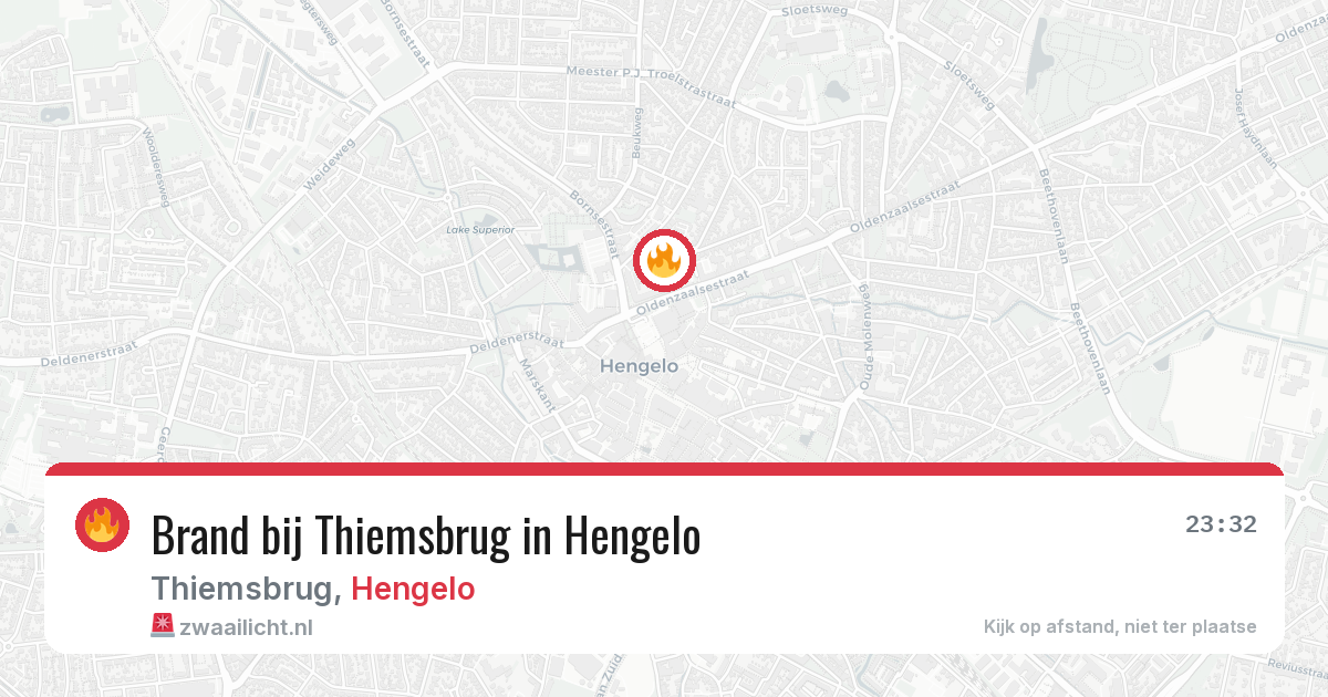 Brand bij Thiemsbrug in Hengelo — 19 jun 2026