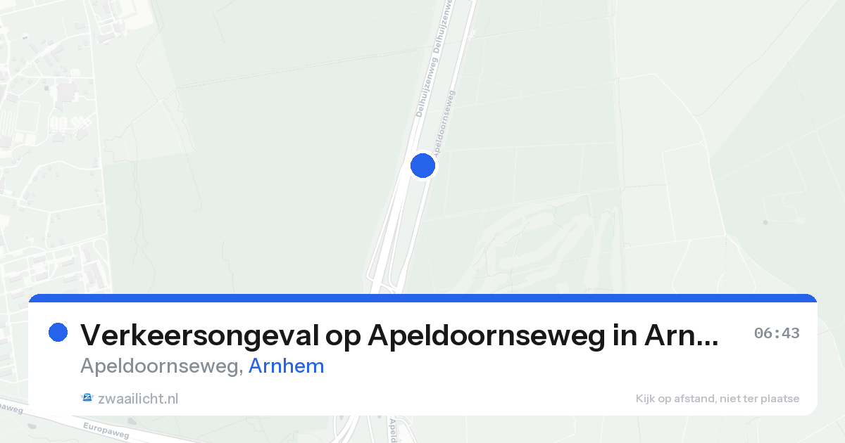 Verkeersongeval op Apeldoornseweg in Arnhem — 17 aug 2026