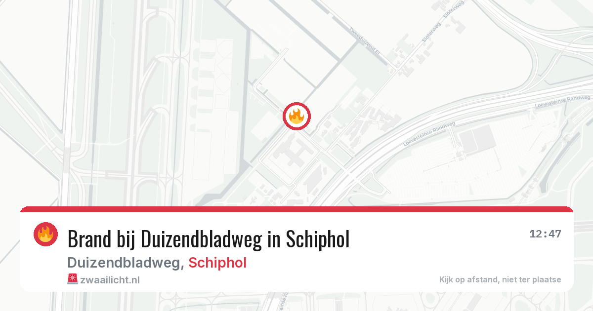 Brand bij Duizendbladweg in Schiphol — 6 apr 2026