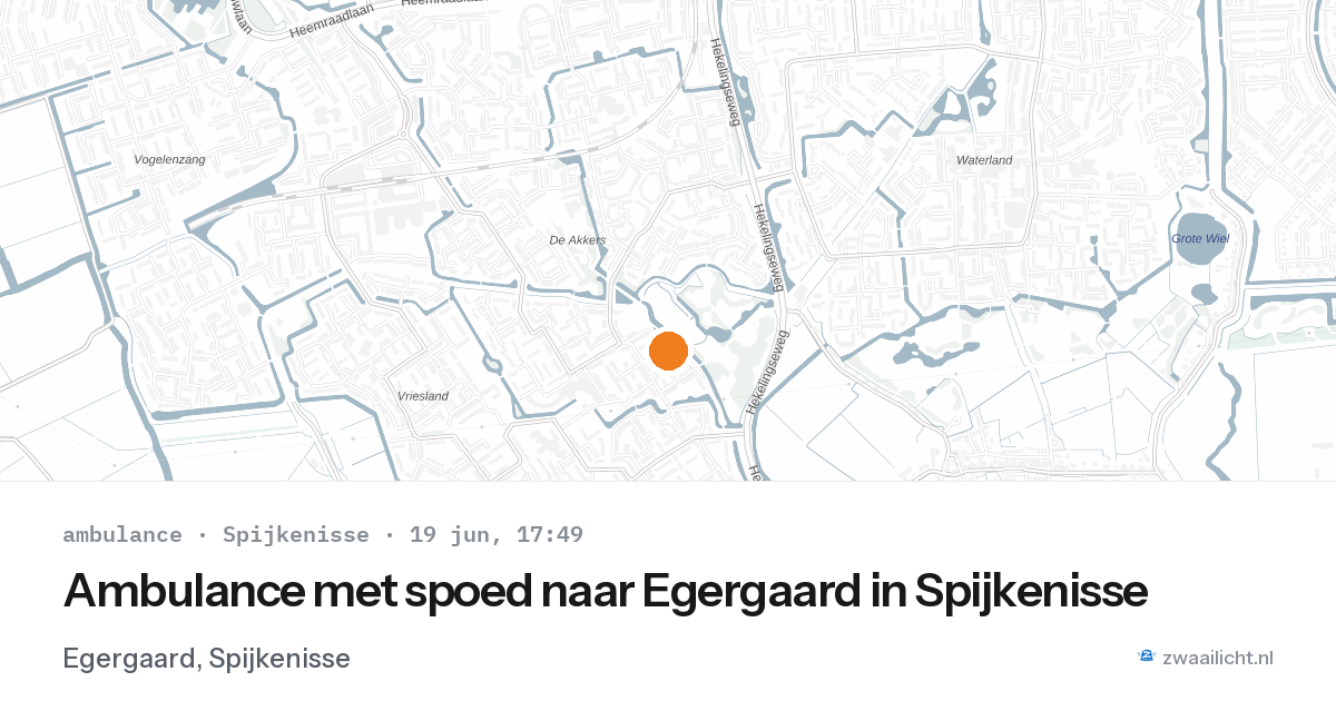 Ambulance met spoed naar Egergaard in Spijkenisse — 19 jun 2026