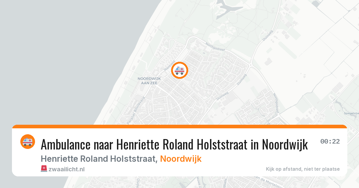 Ambulance naar Henriette Roland Holststraat in Noordwijk — 6 aug 2026