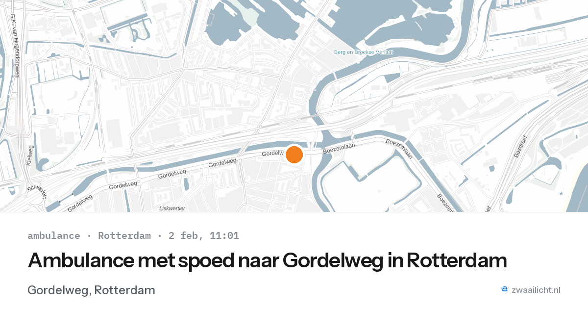 Ambulance met spoed naar Gordelweg in Rotterdam — 2 feb 2026