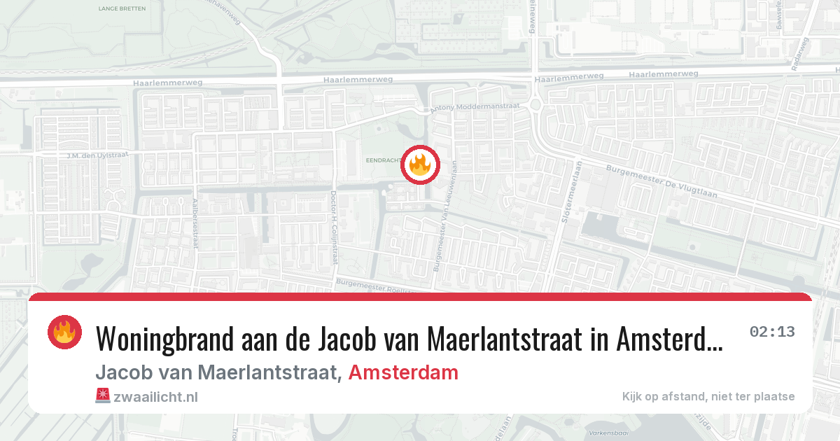 Woningbrand aan de Jacob van Maerlantstraat in Amsterdam — 6 jul 2026
