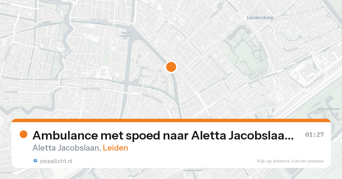 Ambulance met spoed naar Aletta Jacobslaan in Leiden — 15 mei 2026