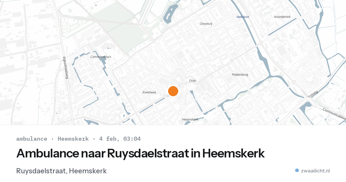 Ambulance naar Ruysdaelstraat in Heemskerk — 4 feb 2026