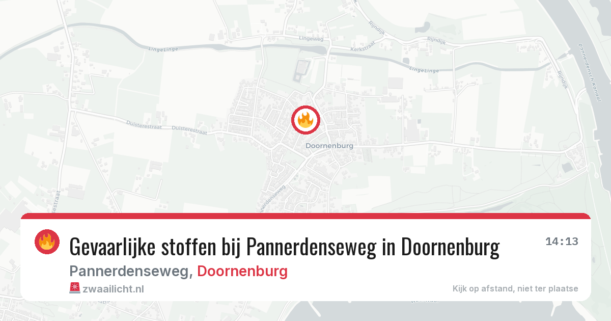 Gevaarlijke stoffen bij Pannerdenseweg in Doornenburg — 27 mrt 2026