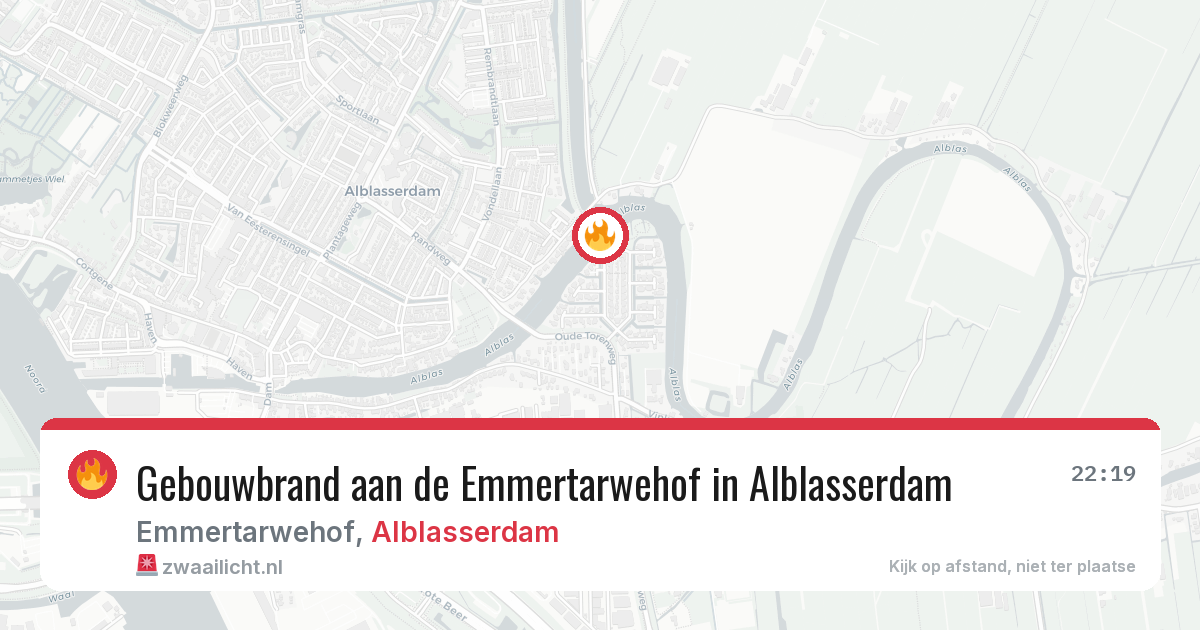 Gebouwbrand aan de Emmertarwehof in Alblasserdam — 29 jun 2026