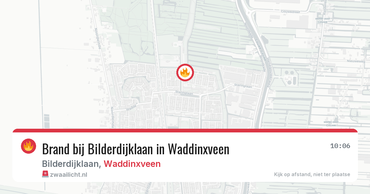 Brand bij Bilderdijklaan in Waddinxveen — 2 mrt 2026