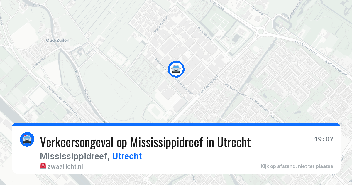 Verkeersongeval op Mississippidreef in Utrecht — 28 mrt 2026