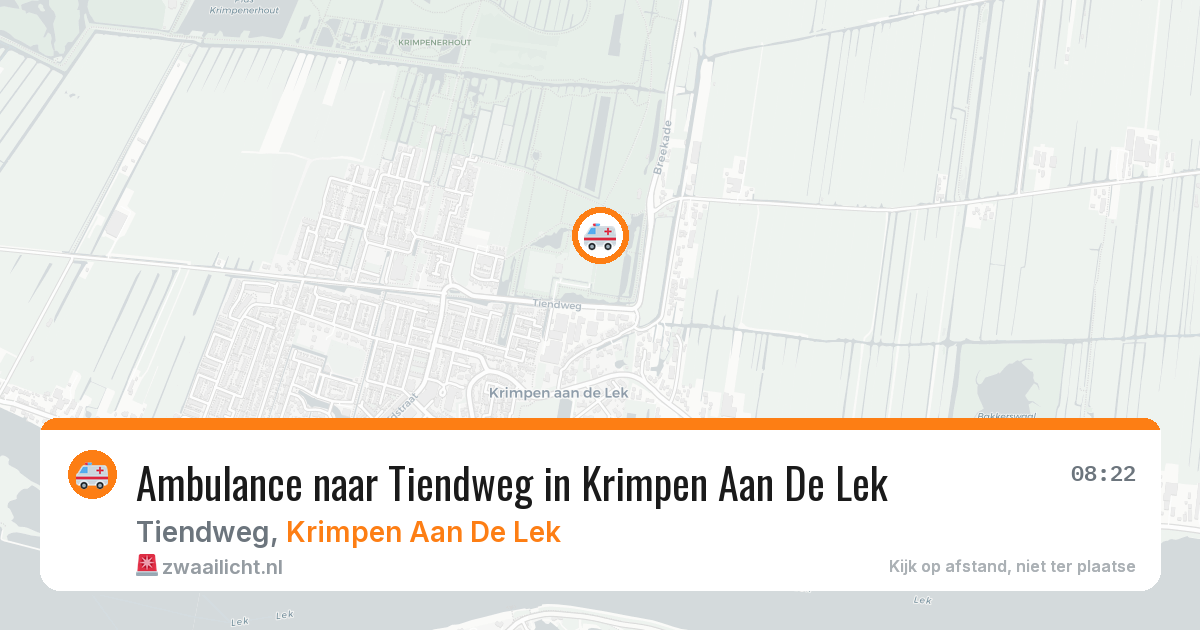 Ambulance naar Tiendweg in Krimpen Aan De Lek — 6 jul 2026