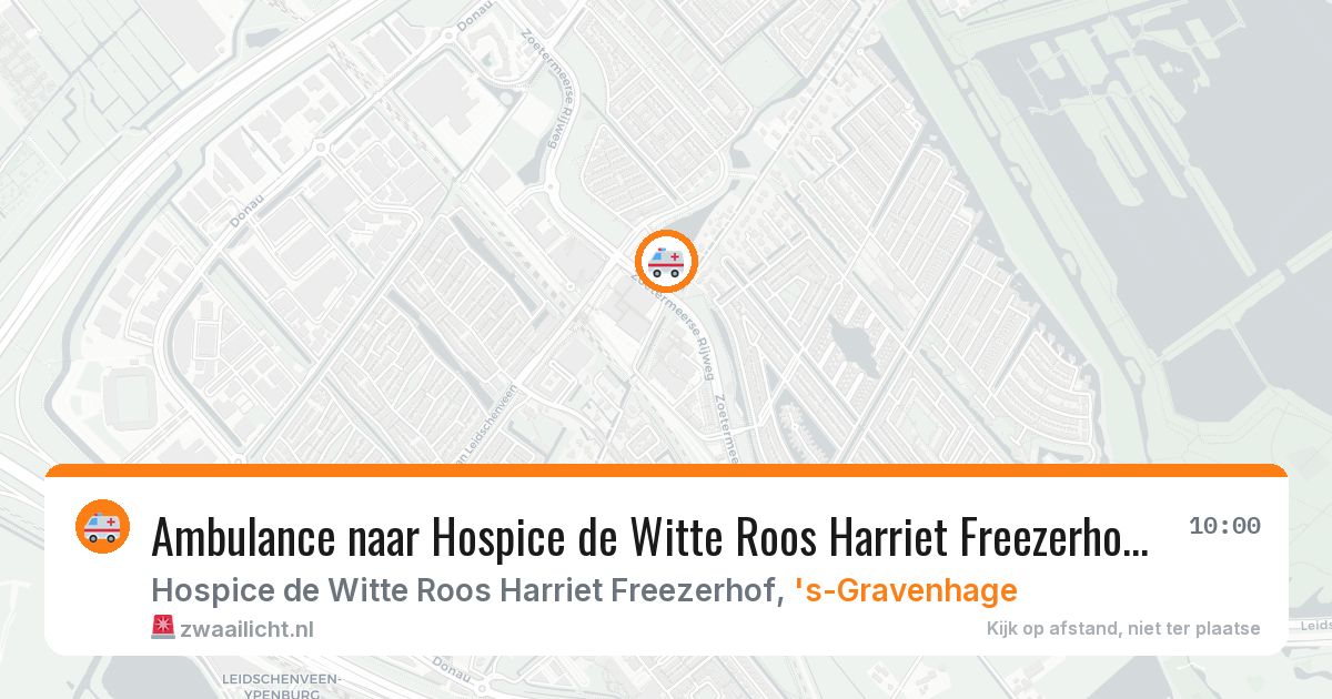 Ambulance naar Hospice de Witte Roos Harriet Freezerhof in 's-Gravenhage — 9 feb 2026