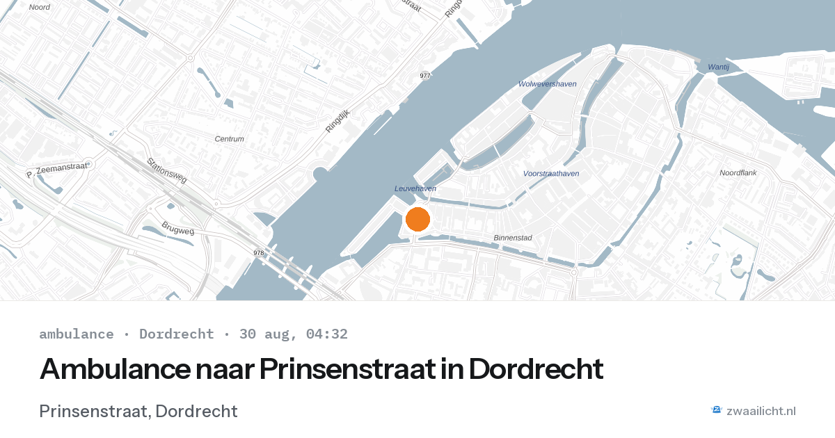 Ambulance naar Prinsenstraat in Dordrecht — 30 aug 2026