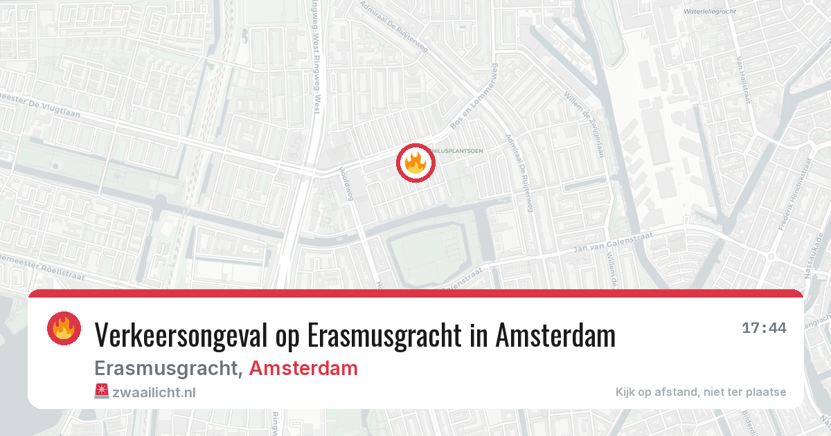 Verkeersongeval op Erasmusgracht in Amsterdam — 31 jul 2026