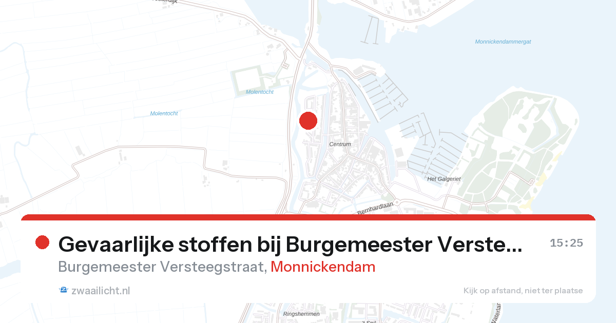 Gevaarlijke stoffen bij Burgemeester Versteegstraat in Monnickendam — 27 aug 2026