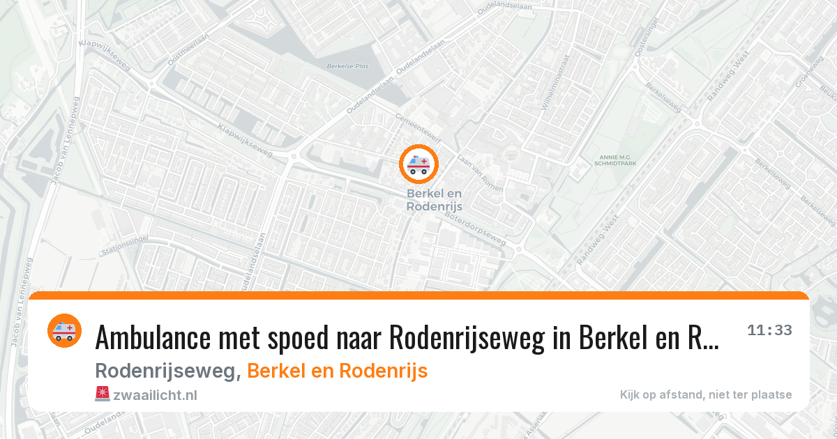 Ambulance met spoed naar Rodenrijseweg in Berkel en Rodenrijs — 15 mei 2026