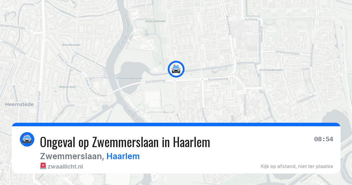 Ongeval op Zwemmerslaan in Haarlem — 2 jul 2026
