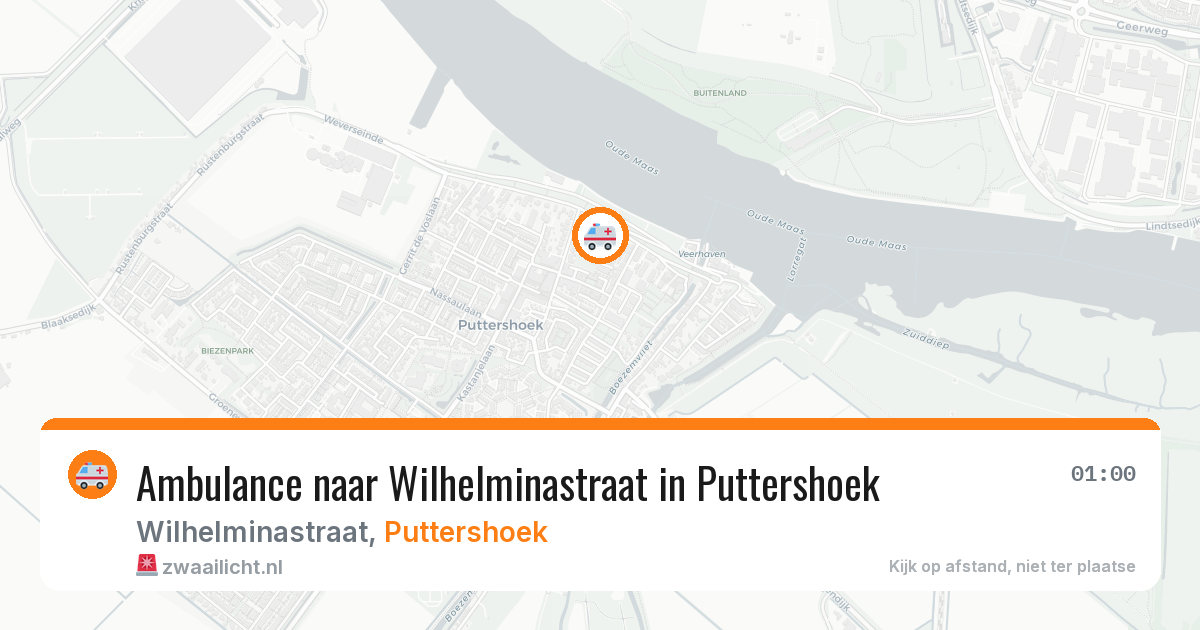 Ambulance naar Wilhelminastraat in Puttershoek — 11 aug 2026