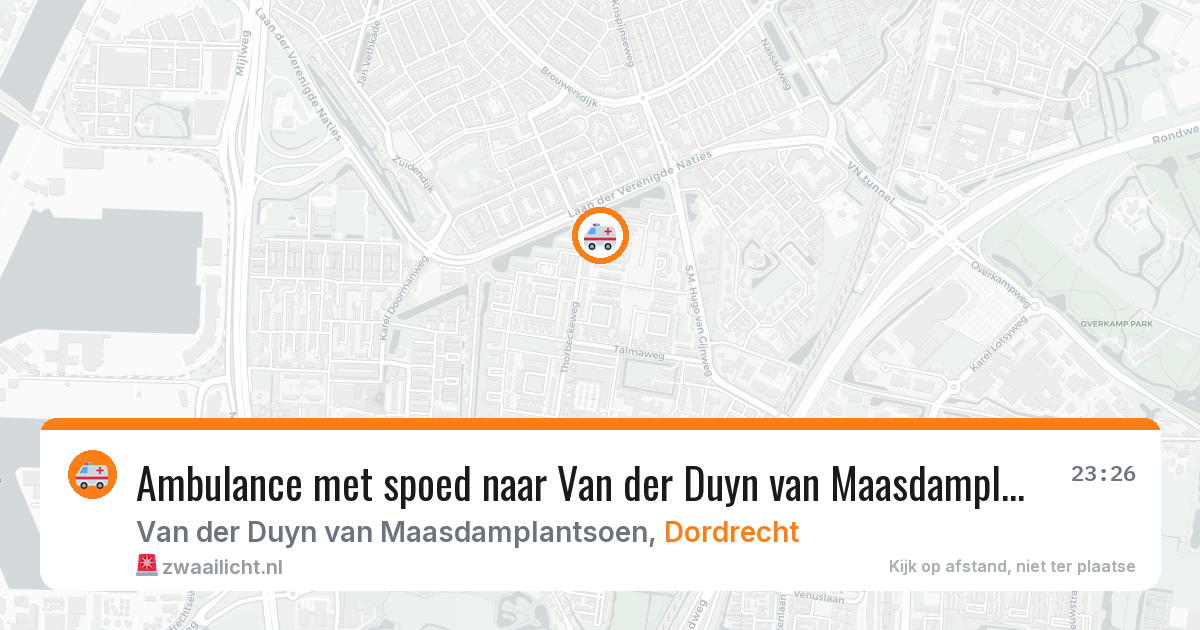 Ambulance met spoed naar Van der Duyn van Maasdamplantsoen in Dordrecht — 13 feb 2026