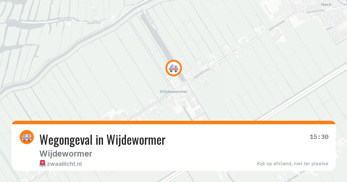 Wegongeval in Wijdewormer — 15 jun 2026