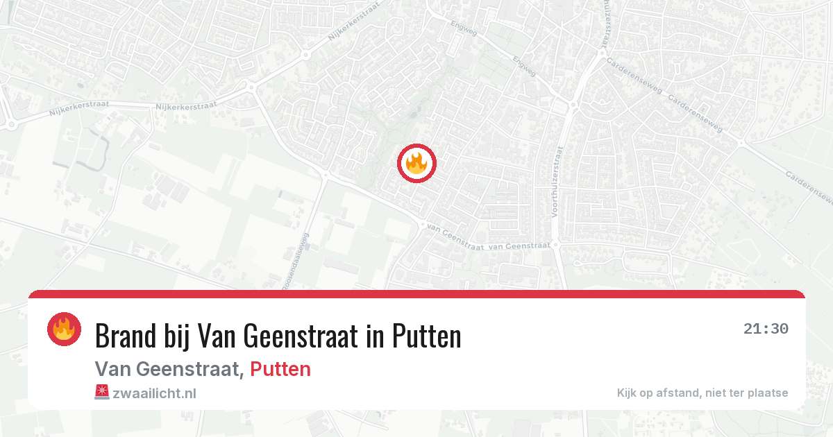 Brand bij Van Geenstraat in Putten — 6 aug 2026