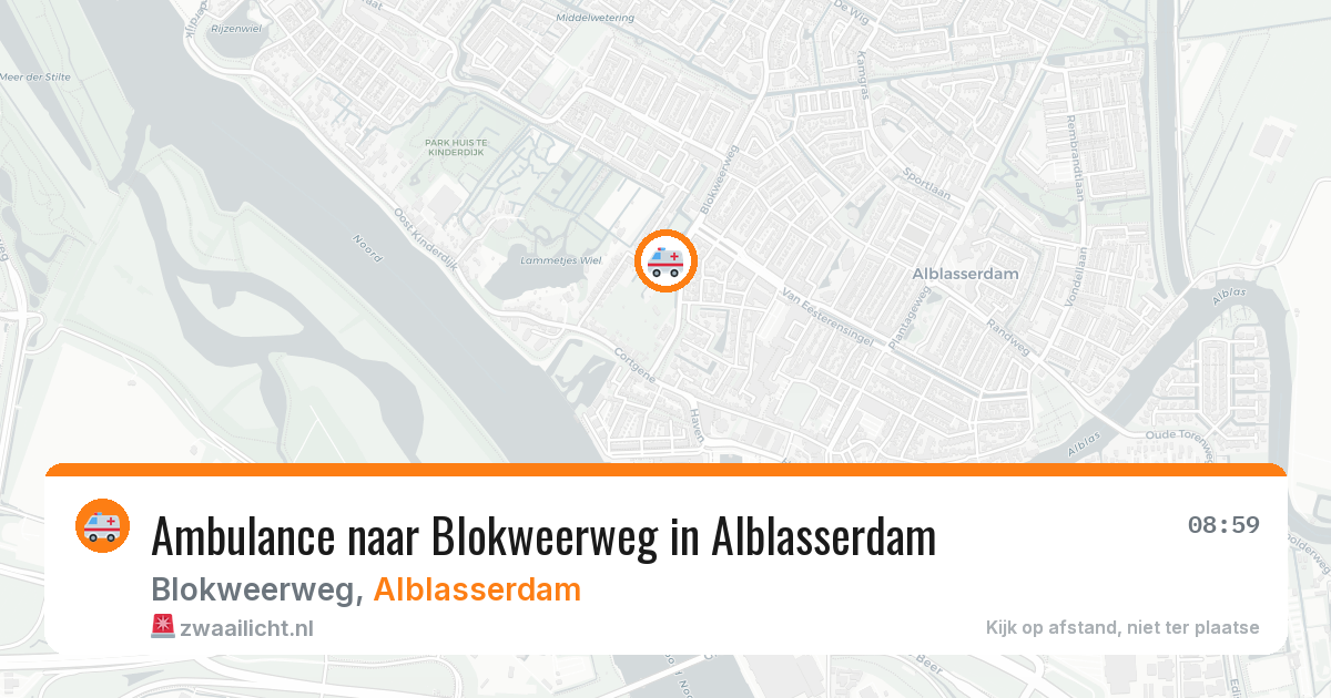 Ambulance naar Blokweerweg in Alblasserdam — 15 mei 2026
