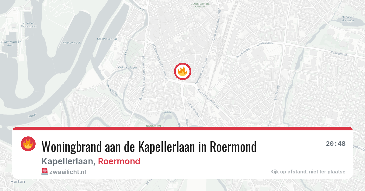 Woningbrand aan de Kapellerlaan in Roermond — 3 apr 2026