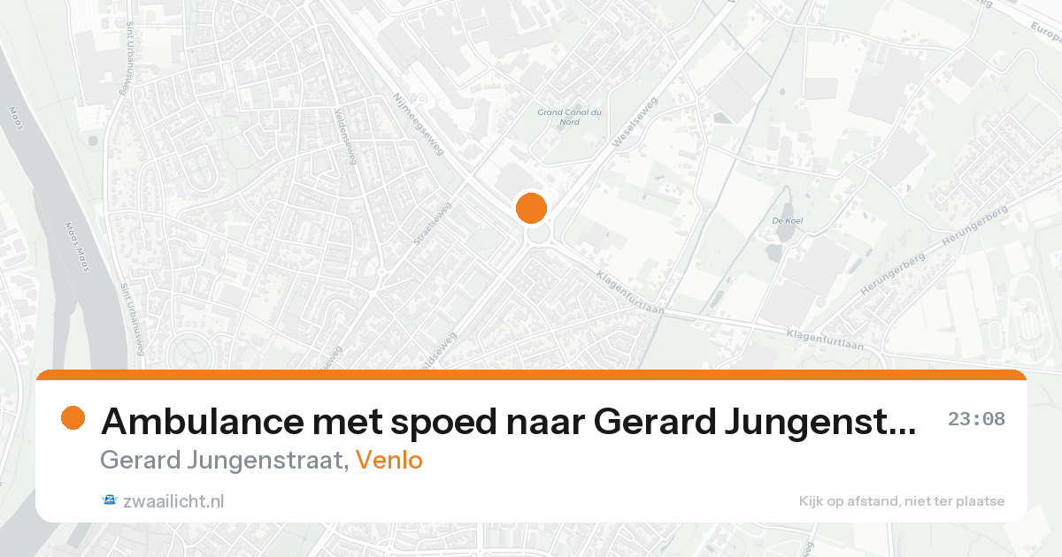Ambulance met spoed naar Gerard Jungenstraat in Venlo — 15 aug 2026