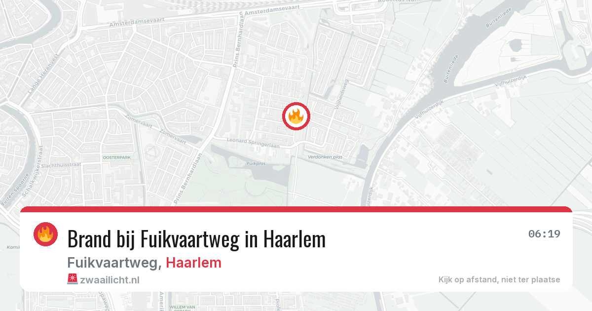 Brand bij Fuikvaartweg in Haarlem — 18 apr 2026