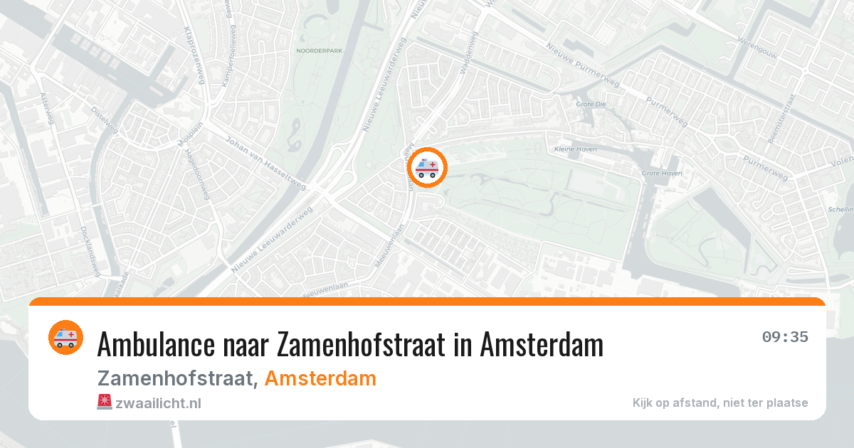 Ambulance naar Zamenhofstraat in Amsterdam — 14 jul 2026