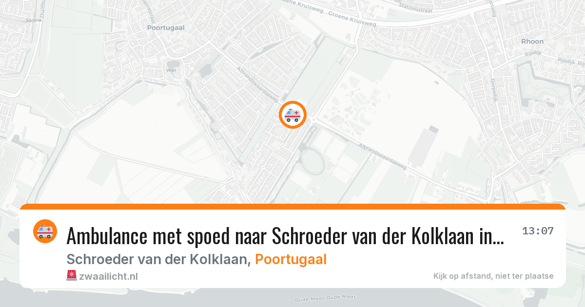 Ambulance met spoed naar Schroeder van der Kolklaan in Poortugaal — 11 jul 2026