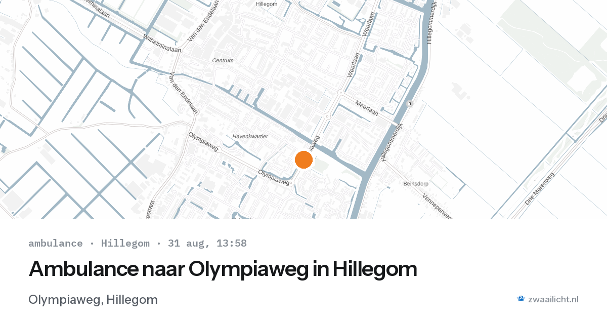 Ambulance naar Olympiaweg in Hillegom — 31 aug 2026
