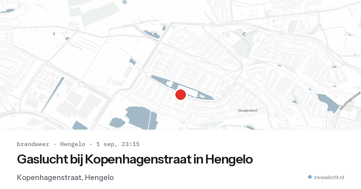 Gaslucht bij Kopenhagenstraat in Hengelo — 1 sep 2026