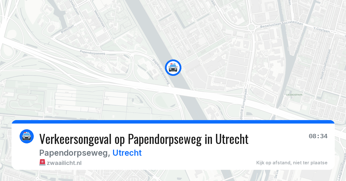 Verkeersongeval op Papendorpseweg in Utrecht — 5 aug 2026